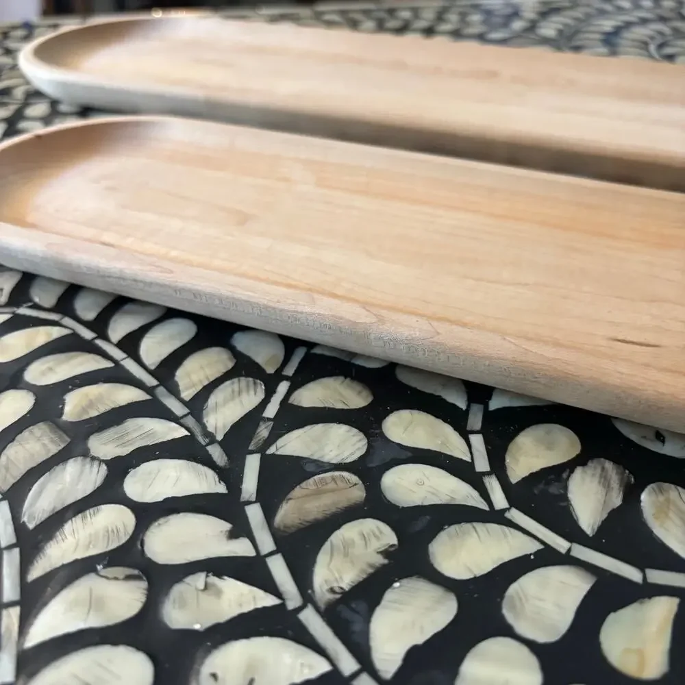 JK Adams Wooden Nesting Appetizer Tray Set